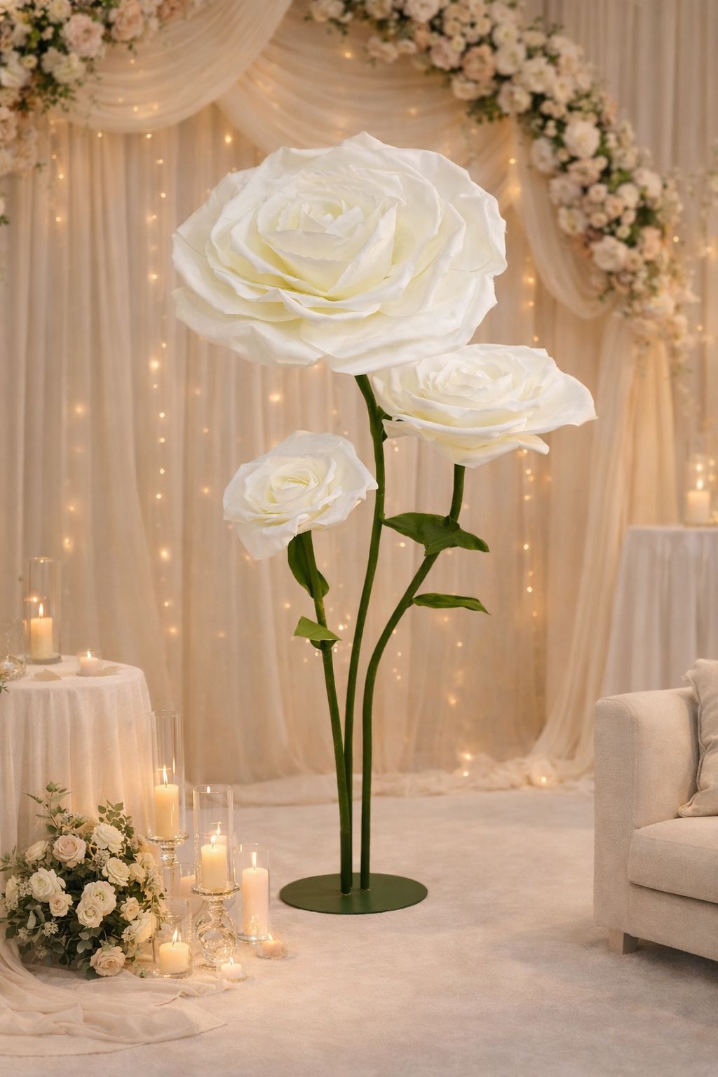 დეკორატიული ყვავილი (თეთრი ვარდი) IDEA 08-01 78D30.40.60QYD